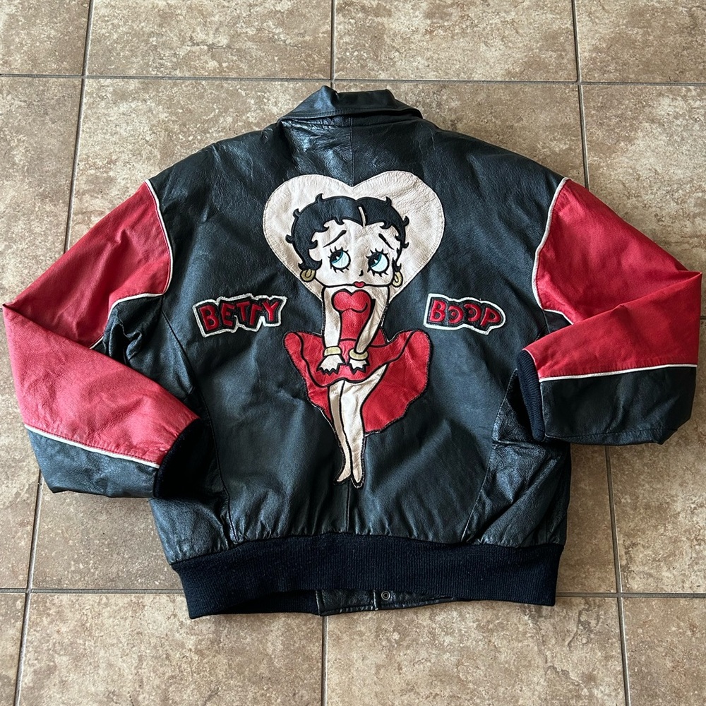 Vintage 1994 All leather betty boop jacket by montana toons